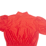 Womens Printed Blouse Red Collared Viscose Spotted M