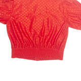 Womens Printed Blouse Red Collared Viscose Spotted M