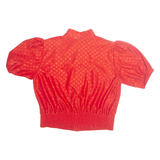 Womens Printed Blouse Red Collared Viscose Spotted M