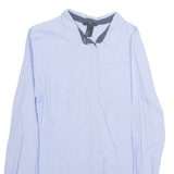 H&M Womens Bardot Shirt Purple Collared Long Sleeve S