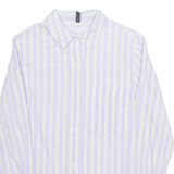 DIVIDED H&M Womens Printed Shirt Purple Collared Long Sleeve Striped XXS