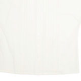 ACKERMANN Womens Blouse Cream Collared Sleeveless L