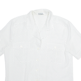 ALEXANDER Womens Printed Shirt White Collared Polka Dot M
