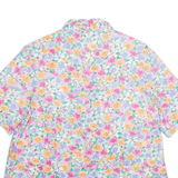 Womens Printed Shirt Pink Collared Floral L