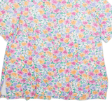 Womens Printed Shirt Pink Collared Floral L