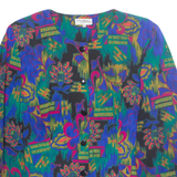 MARIE CLEMENCE Womens Printed Blouse Blue Long Sleeve Floral M
