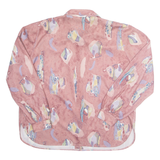 Womens Printed Shirt Red Collared Long Sleeve Crazy Pattern L