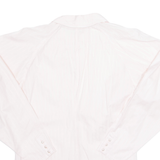 NICOLE Womens Printed Shirt Pink Roll Neck Long Sleeve Striped M