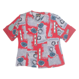 MARIAM Womens Printed Blouse Red V-Neck Crazy Pattern L