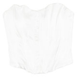 ZARA Womens Corset Shirt White Sleeveless Viscose M