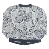 SERGIO DI LAURENT Womens Printed Blouse White Long Sleeve Crazy Pattern M