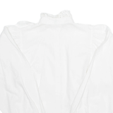 Womens Blouse White Collared Long Sleeve M