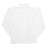 Womens Blouse White Collared Long Sleeve M