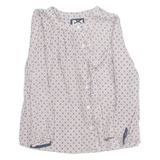 PEGE GEAMS Womens Printed Blouse Pink Long Sleeve Crazy Pattern S