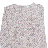 PEGE GEAMS Womens Printed Blouse Pink Long Sleeve Crazy Pattern S