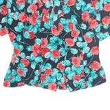 YESSICA Womens Printed Blouse Blue Floral M
