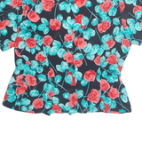 YESSICA Womens Printed Blouse Blue Floral M