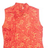 ORIENTAL Womens Printed Top Red Sleeveless Crazy Pattern M