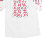 Womens Bardot Shirt White Crazy Pattern M