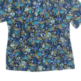 CAROLINA PEDRONI Womens Printed Blouse Blue V-Neck Floral L