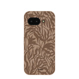 Chocolate Brown Rustic Leaves Google Pixel 9a Case