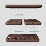 Chocolate Brown Rustic Leaves Samsung Galaxy S23+(Plus) Case
