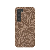 Chocolate Brown Rustic Leaves Samsung Galaxy S23 Case