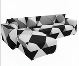 Anyseat 4-Seater Sofa Cover – Black White Geometric Style Slipcover for Living Room Chair Protection
