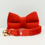 Anypet Stylish Red Bow Cat Collar Large Size with Safety Buckle Bell Durable Adjustable Strap Cute Fashion Pet Accessory for Cats & Kittens