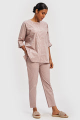 Dolman Sleeve Embroidered Shirt