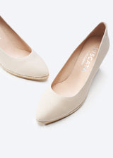 Roses Beige Canvas Slip On Women Espadrille Wedges U Cut Detail