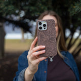 Chocolate Brown Rustic Leaves Samsung Galaxy S23+(Plus) Case