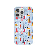 Powder Blue Sails and Seagulls iPhone 14 Pro Max Case