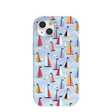 Powder Blue Sails and Seagulls iPhone 15 Case