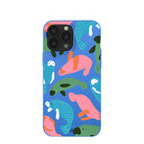 Electric Blue Sea Cows iPhone 13 Pro Max Case