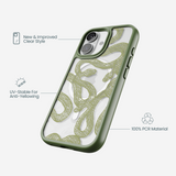 Clear Serpent Sketch iPhone 17 Case With Forest Floor Ridge (MagSafe included)