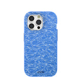 Electric Blue Shark Frenzy iPhone 15 Pro Case