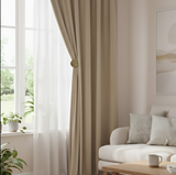 Anydrape Beige Velvet Blackout Curtains – High‑Quality Modern Luxury Drapes for Living Room, Bedroom & Dining Windows