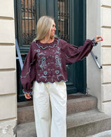 Blouse Se1710 Tone Shirt Wine