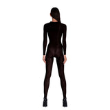 LECHERY® LUSTROUS SILKY SHINY SHEER BODYSTOCKING • BLACK