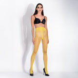 LECHERY® LUSTROUS SILKY SHINY 40 DENIER SEMI-OPAQUE PANTYHOSE TIGHTS • YELLOW