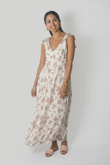 Sky is Pink Ruffle Maxi Dress