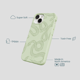 Sage Green Snaky iPhone 13 Mini Case