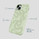 Sage Green Snaky iPhone 14 Plus Case