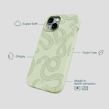 Sage Green Snaky iPhone 14 Case