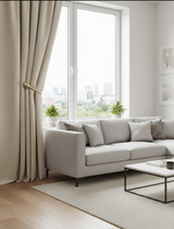 Anydrape Curtain Beige 400cmx250cm Thick Chenille Luxury Blackout Curtains