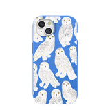 Electric Blue Snowy Owls iPhone 15 Case