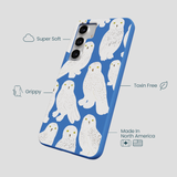 Electric Blue Snowy Owls Samsung Galaxy S25+(Plus) Case