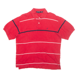 NAUTICA Mens Polo Shirt Red Striped M