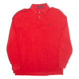 POLO RALPH LAUREN Mens Polo Shirt Red Long Sleeve L